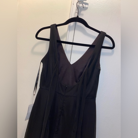 NWT Social Bridesmaids 8194 Black Sleeveless Tie Back Chiffon Gown Dress Size 2 - Picture 8 of 11